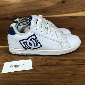 DC Court MMX 302675 Mens White Leather Low Top Lace Up Sneaker Shoes Size 9